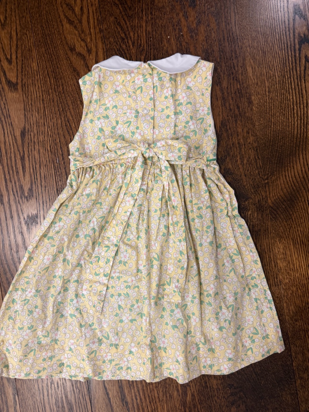 Little English Yellow Floral Dress with White Peter Pan Collar - Picture 4 of 4